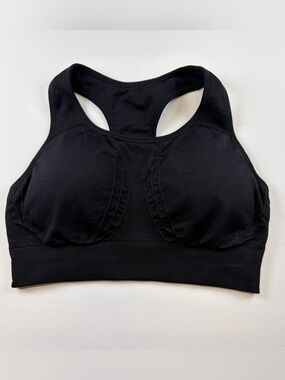 TRUEKIND REACTIVE SPORTS BRA BLACK RACERBACK WIRELESS SIZE LARGE
